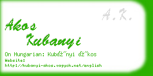 akos kubanyi business card